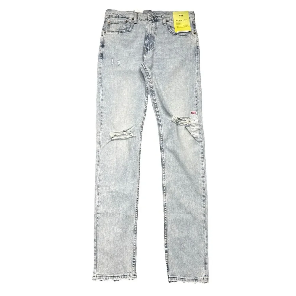 Levi's 512 Slim Taper Jeans Mens 32x36 Measures 32x35.5 Blue Distressed Stretch